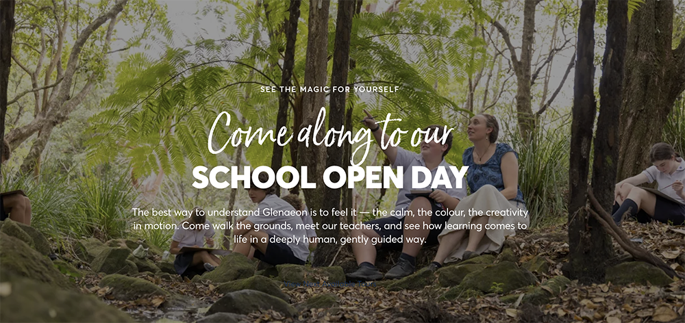 GLENAEON RUDOLF STEINER SCHOOL - Primary School OPEN DAY 2026 - Castlecrag Campus