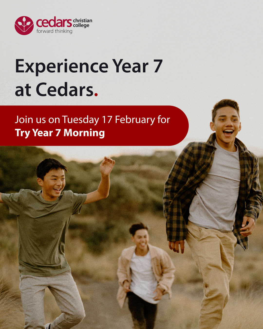 CEDARS CHRISTIAN COLLEGE - Try Year 7 Morning