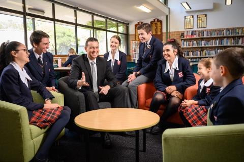 Principal Chris Bradbury and Students of Northholm Grammar