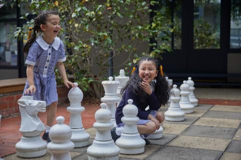 Chess outdoors at Fintona Junior School
