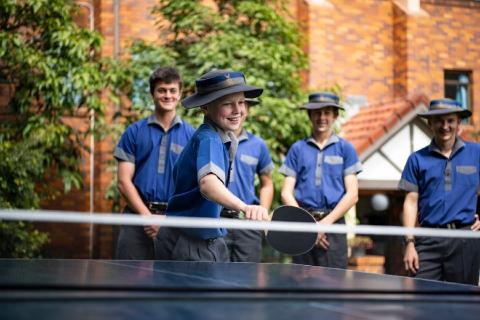 Table tennis is one of the many recreation activities available for boarding students